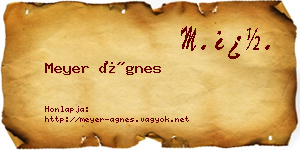 Meyer Ágnes névjegykártya