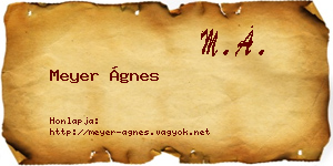 Meyer Ágnes névjegykártya